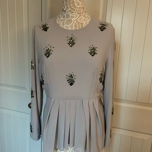 XL Jeweled Long Sleeved Blouse